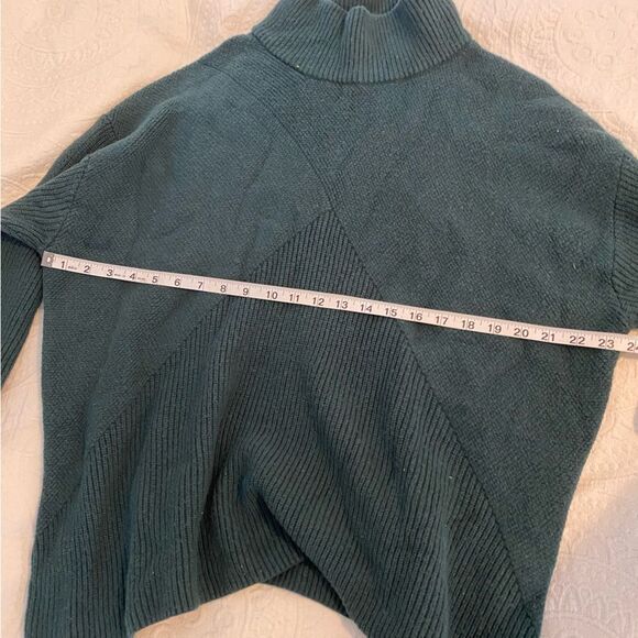 Talbots size 3Xp Dark Evergreen Ribbed Turtleneck Flowy Wool Blend Sweater - Picture 10 of 10